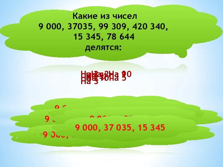 Какие из чисел 9 000, 37035, 99 309, 420 340, 15