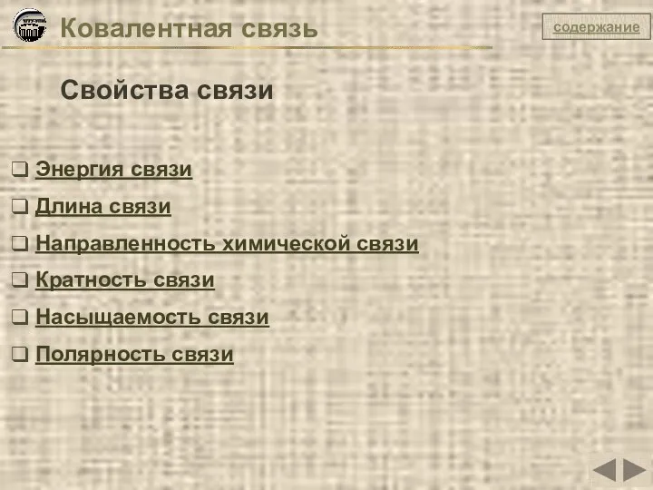 Ковалентная связь Свойства связи Энергия связи Длина связи Направленность химической связи