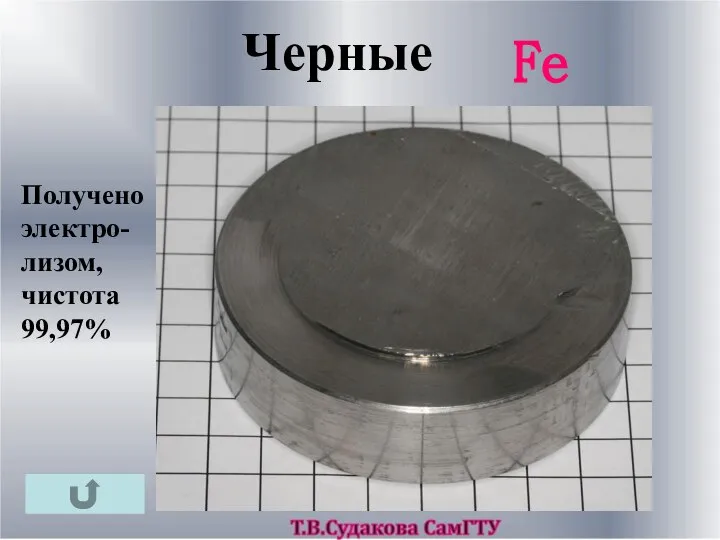 Черные Получено электро-лизом, чистота 99,97% Fe