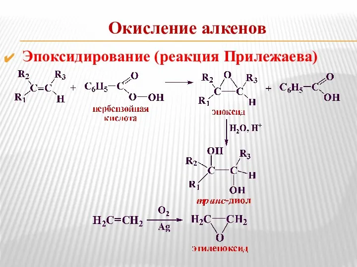 Окисление алкенов Эпоксидирование (реакция Прилежаева)