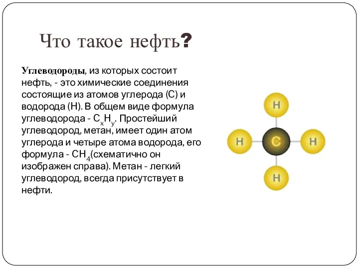 Что такое нефть? Углеводороды, из которых состоит нефть, - это химические