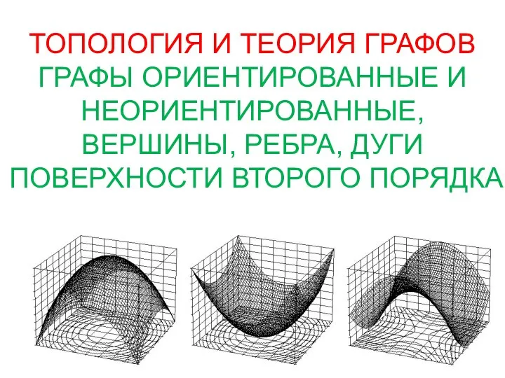 ТОПОЛОГИЯ И ТЕОРИЯ ГРАФОВ ГРАФЫ ОРИЕНТИРОВАННЫЕ И НЕОРИЕНТИРОВАННЫЕ, ВЕРШИНЫ, РЕБРА, ДУГИ ПОВЕРХНОСТИ ВТОРОГО ПОРЯДКА