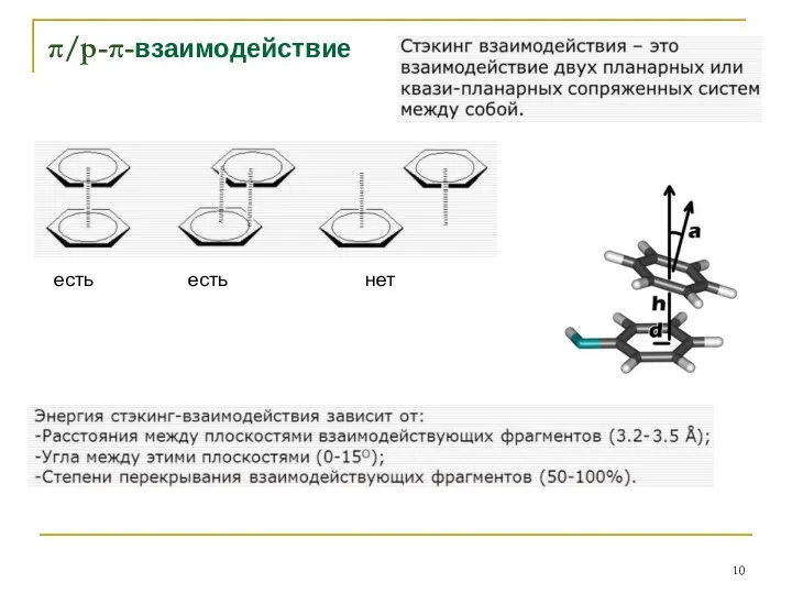 π/p-π-взаимодействие есть есть нет