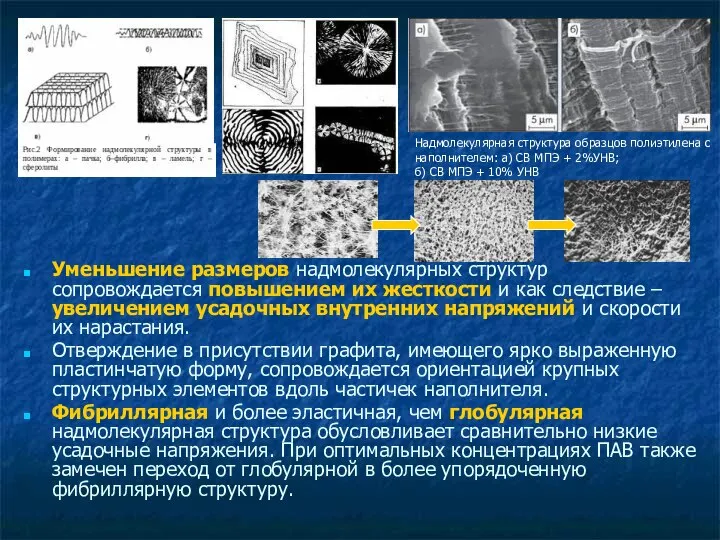 Уменьшение размеров надмолекулярных структур сопровождается повышением их жесткости и как следствие