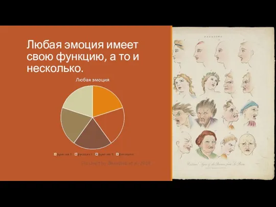 Любая эмоция имеет свою функцию, а то и несколько. Pie chart by Захаров et al. 2018