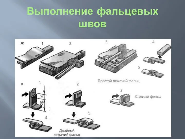 Выполнение фальцевых швов