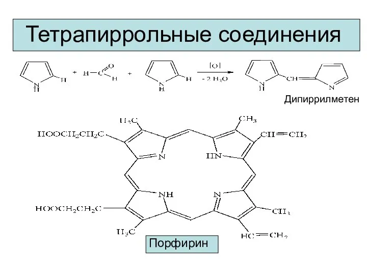 Тетрапиррольные соединения Дипиррилметен Порфирин