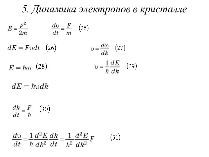 5. Динамика электронов в кристалле