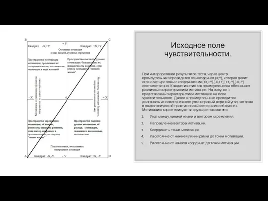 Исходное поле чувствительности. При интерпретации результатов теста, через центр прямоугольника провидится