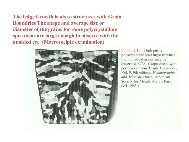 The ledge Growth leads to structures with Grain Boundries The shape