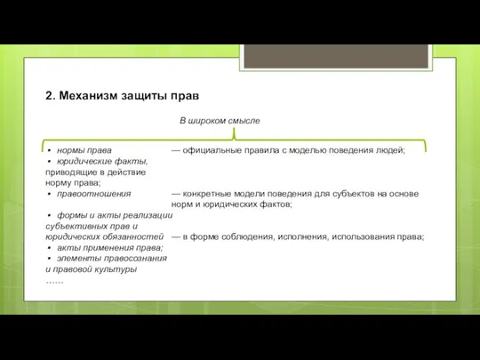 нормы права — официальные правила с моделью поведения людей; юридические факты,