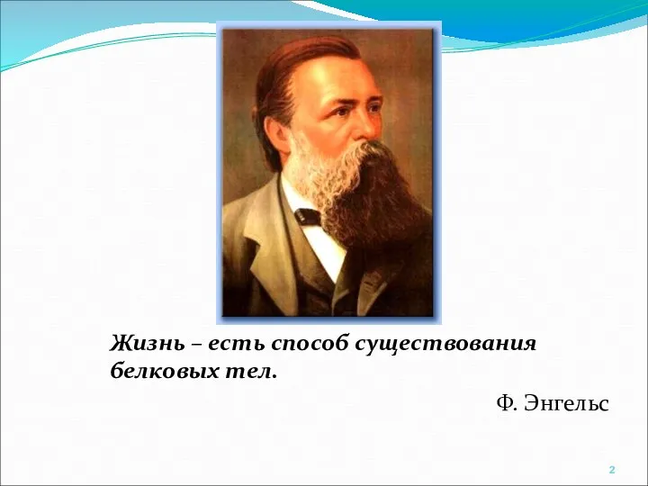 Жизнь – есть способ существования белковых тел. Ф. Энгельс