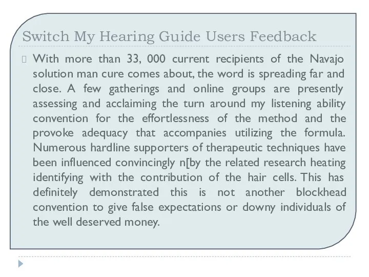 Switch My Hearing Guide Users Feedback With more than 33, 000