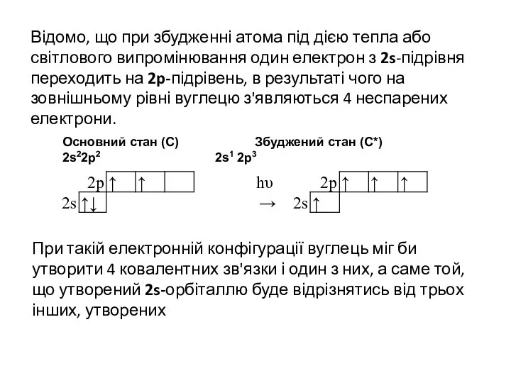 Відомо, що при збудженні атома під дією тепла або світлового випромінювання