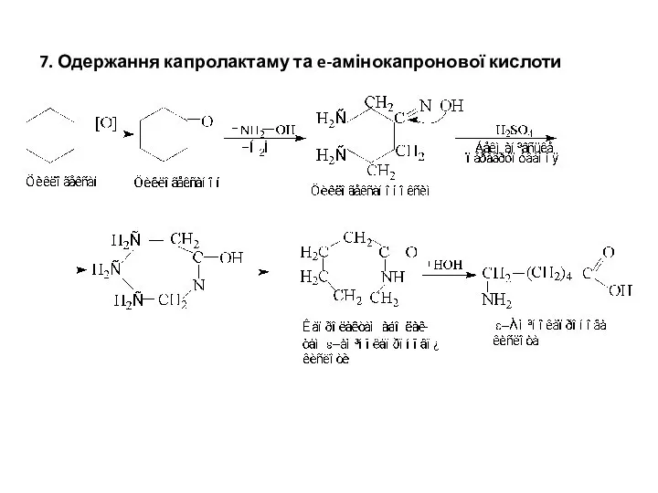 7. Одержання капролактаму та e-амінокапронової кислоти