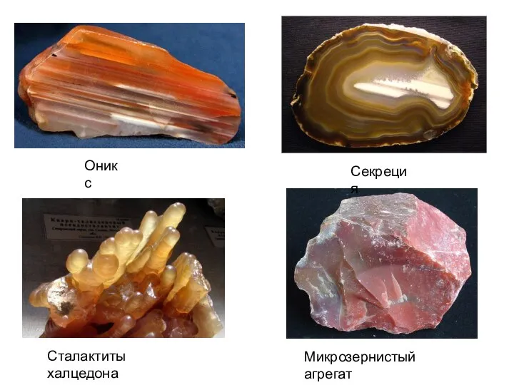 Сталактиты халцедона Оникс Секреция Микрозернистый агрегат