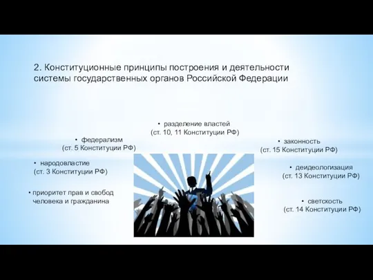 2. Конституционные принципы построения и деятельности системы государственных органов Российской Федерации