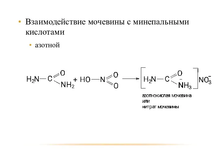 Взаимодействие мочевины с минепальными кислотами азотной