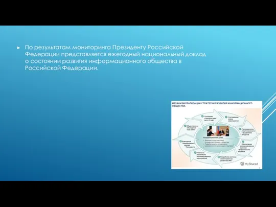 По результатам мониторинга Президенту Российской Федерации представляется ежегодный национальный доклад о