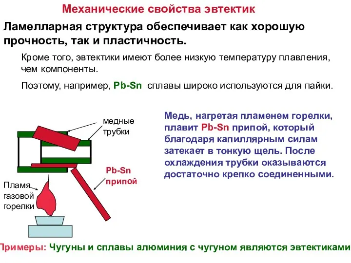 Механические свойства эвтектик Кроме того, эвтектики имеют более низкую температуру плавления,