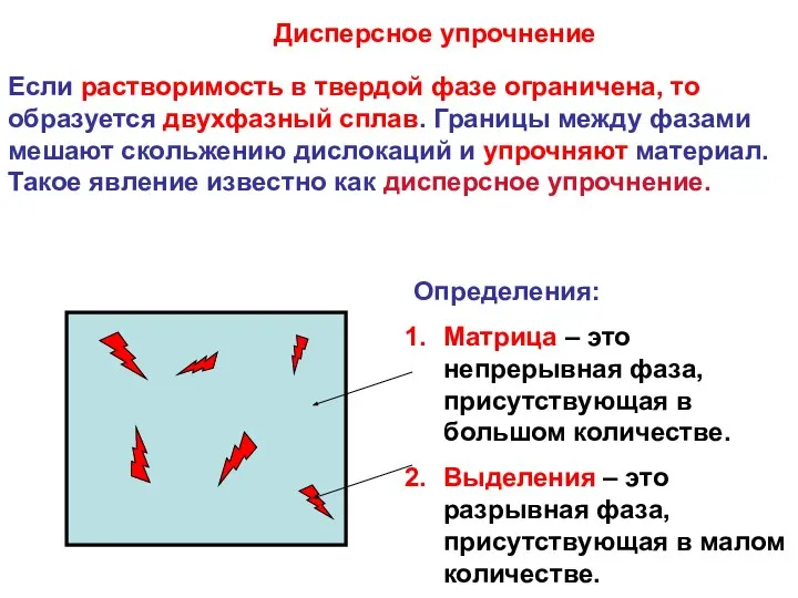 Если растворимость в твердой фазе ограничена, то образуется двухфазный сплав. Границы