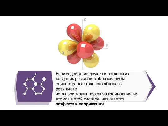 Взаимодействие двух или нескольких соседних p-связей с образованием единого p-электронного облака,