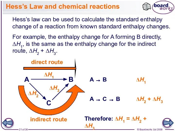 Hess’s Law and chemical reactions A B C For example, the