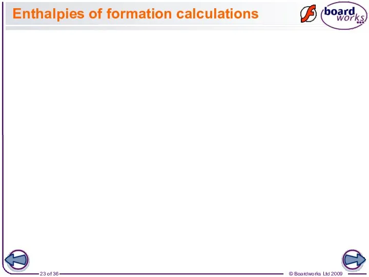 Enthalpies of formation calculations