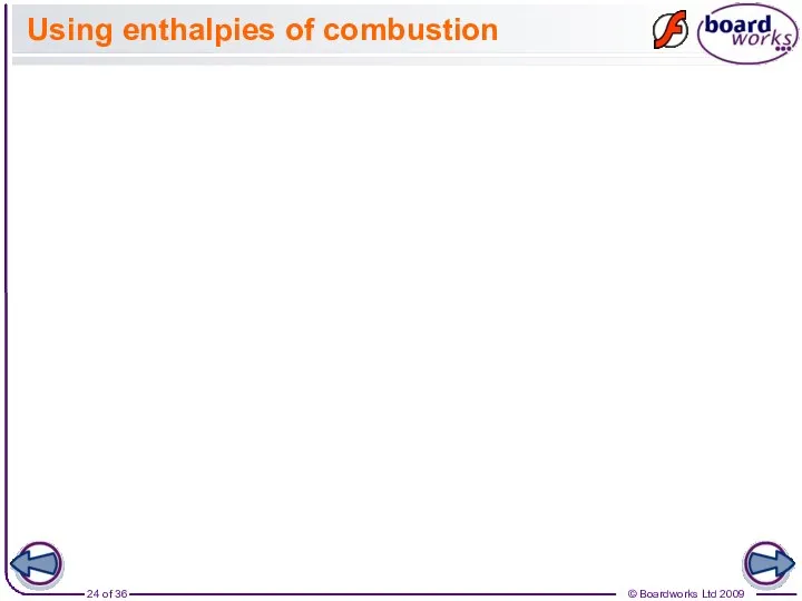 Using enthalpies of combustion