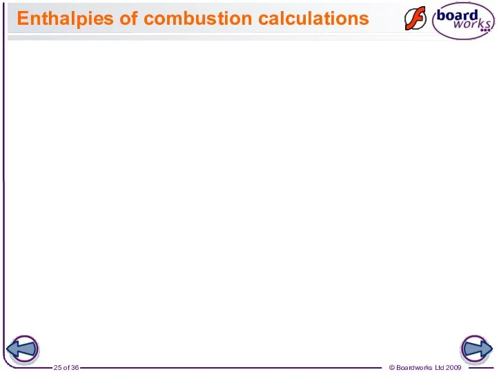 Enthalpies of combustion calculations