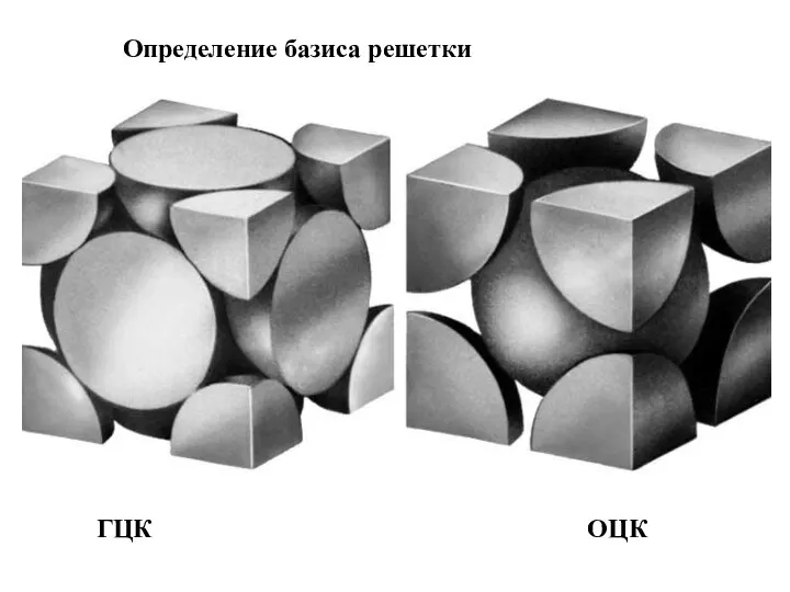 Определение базиса решетки ГЦК ОЦК