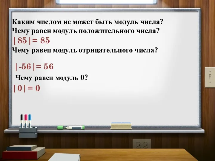 Каким числом не может быть модуль числа? Чему равен модуль положительного