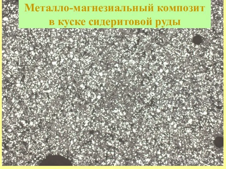 Металло-магнезиальный композит в куске сидеритовой руды