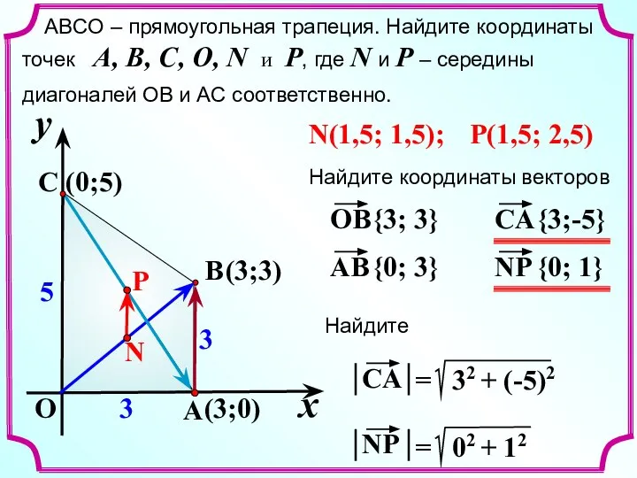 x y O A C B 5 3 3 ABCО –