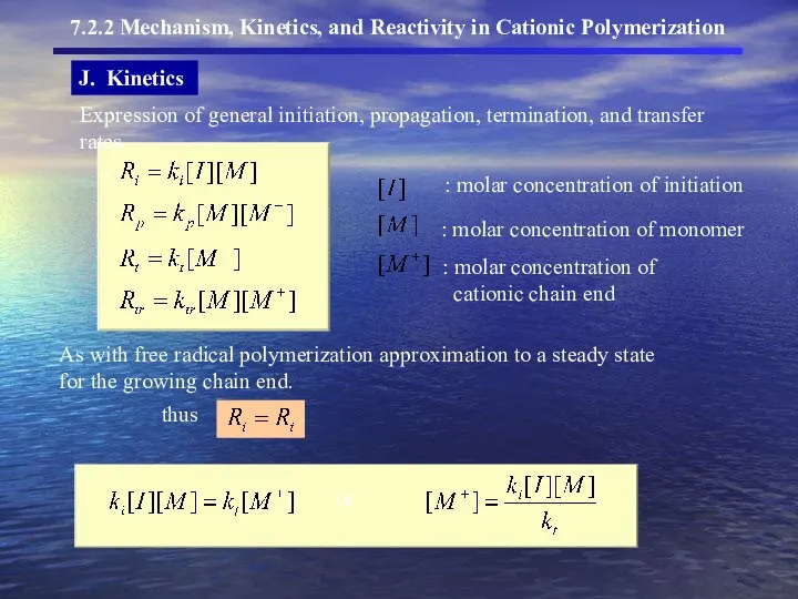 J. Kinetics