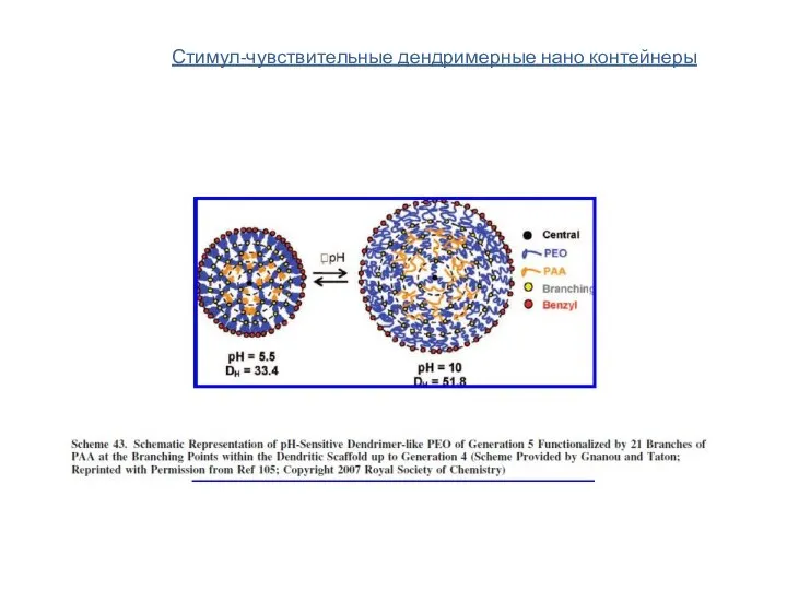 Стимул-чувствительные дендримерные нано контейнеры