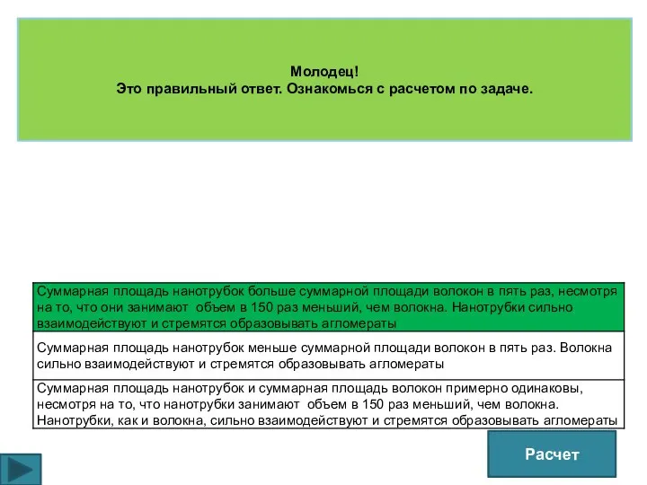 Молодец! Это правильный ответ. Ознакомься с расчетом по задаче. Расчет