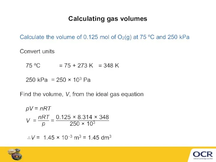 Calculating gas volumes