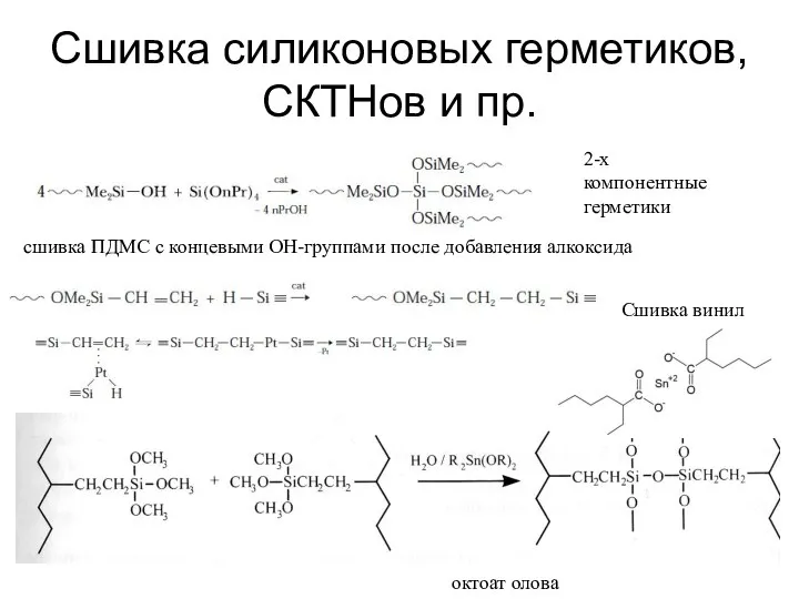 Сшивка силиконовых герметиков, СКТНов и пр. октоат олова сшивка ПДМС с