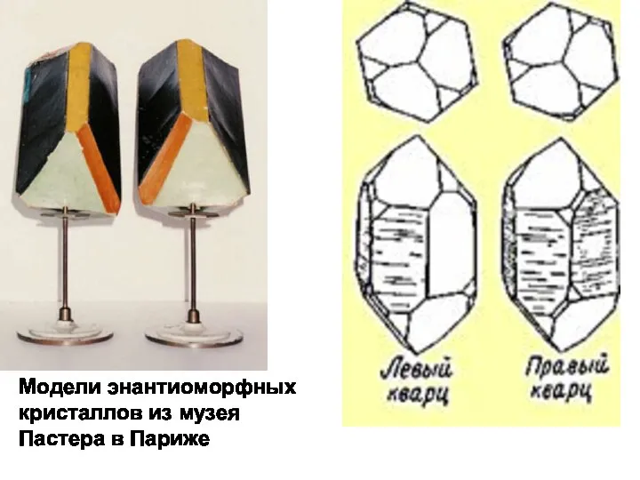 Модели энантиоморфных кристаллов из музея Пастера в Париже