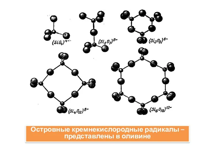 Островные кремнекислородные радикалы – представлены в оливине