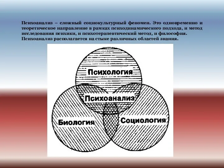 Психоанализ – сложный социокультурный феномен. Это одновременно и теоретическое направление в