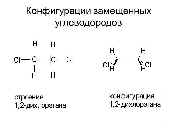 Конфигурации замещенных углеводородов