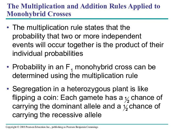 The multiplication rule states that the probability that two or more