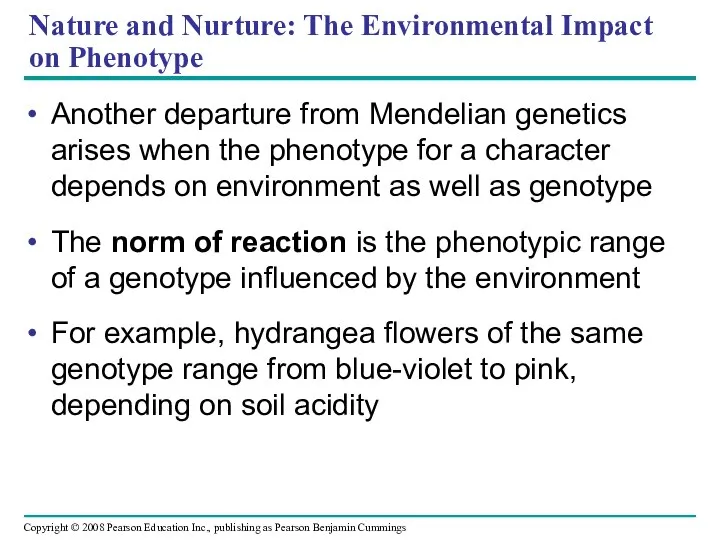 Nature and Nurture: The Environmental Impact on Phenotype Another departure from