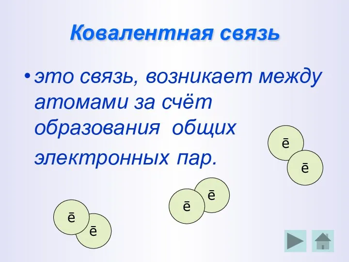 Ковалентная связь это связь, возникает между атомами за счёт образования общих