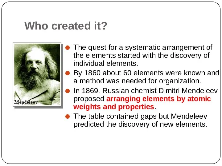 Who created it? The quest for a systematic arrangement of the
