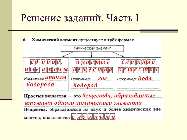 Решение заданий. Часть I с в о б о д н