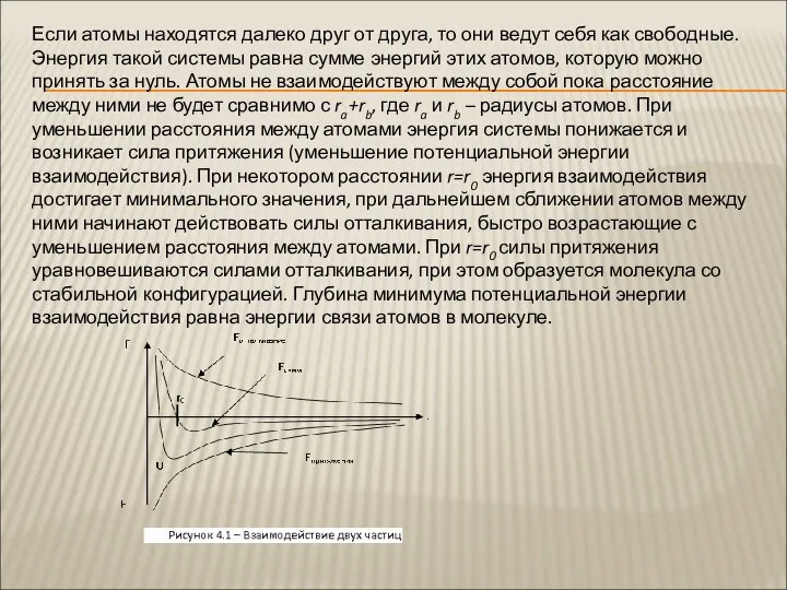 Если атомы находятся далеко друг от друга, то они ведут себя