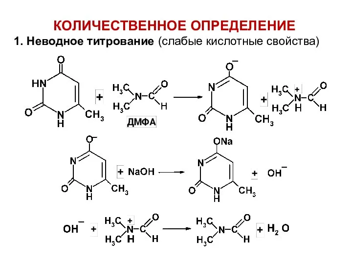 КОЛИЧЕСТВЕННОЕ ОПРЕДЕЛЕНИЕ 1. Неводное титрование (слабые кислотные свойства)